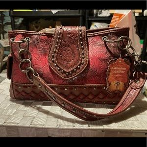 Genuine Leather Western Handbag